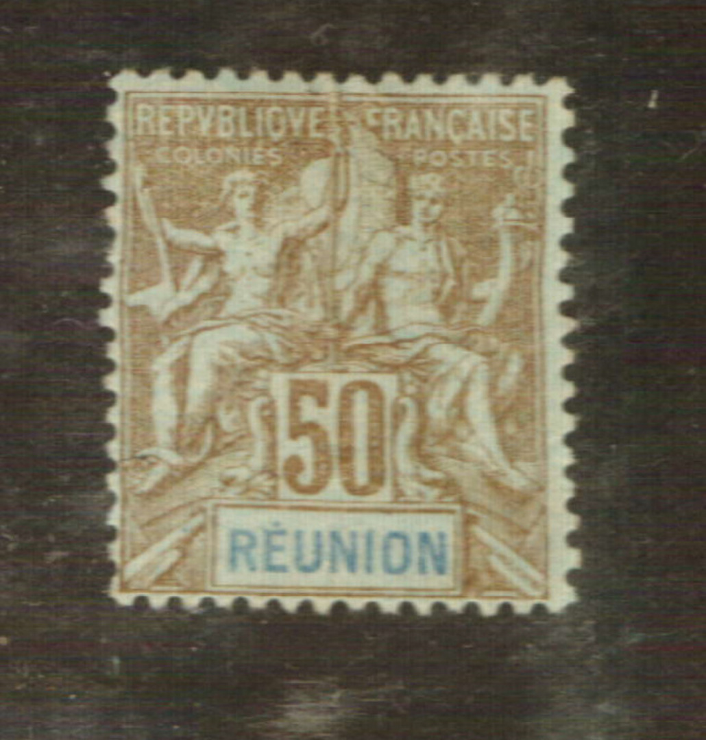 REUNION 1900 Definitive 50c Brown on azure with the name of the country in Blue. - 76463 - Mint image 0