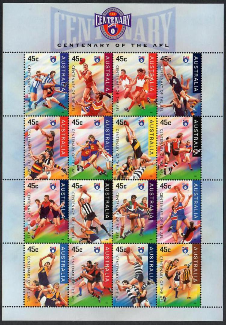 AUSTRALIA 1996 Centenary of the Australian Football League. Sheetlet of 16. - 52000 - UHM image 0