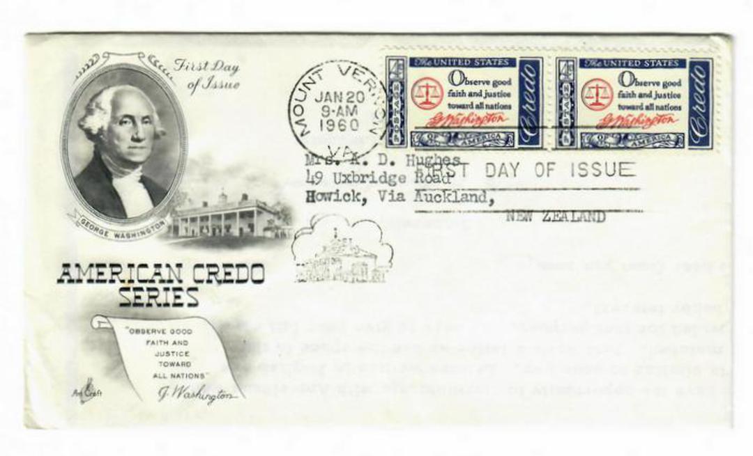 USA 1960 Credo. Observe Good Faith............................... on first day cover. Special cachet. - 31194 - FDC image 0
