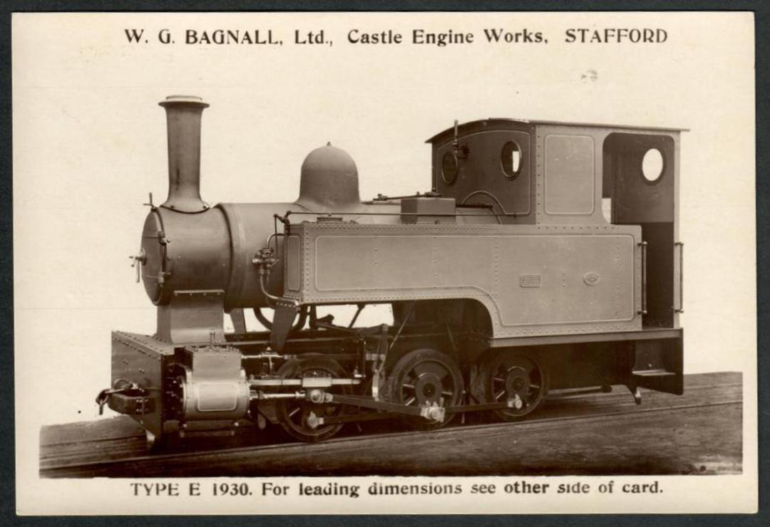 Steam Locomotive Manufacturers W G Bagnall Limited Quote card Type E1930. Fine photograph. - 440694 - Postcard image 0