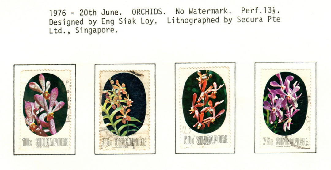 SINGAPORE 1976 Orchids. Set of 4. - 59504 - VFU image 0
