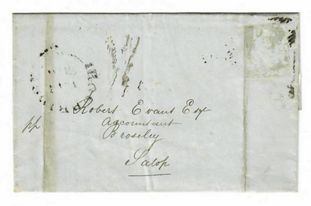 GREAT BRITAIN 1846 Entire from London to Brosley in Salop. Stamp removed. Black Lombard St "Maltese Cross" ....." LS 22JA22 1846 image 0