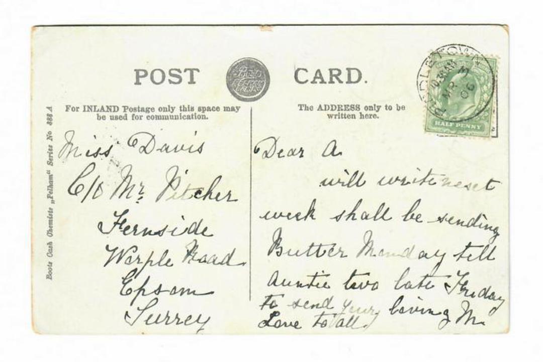 Coloured postcard of Lulworth Cove Weymouth. 1906 Piddletown postmark. - 42794 - PostalHist image 0