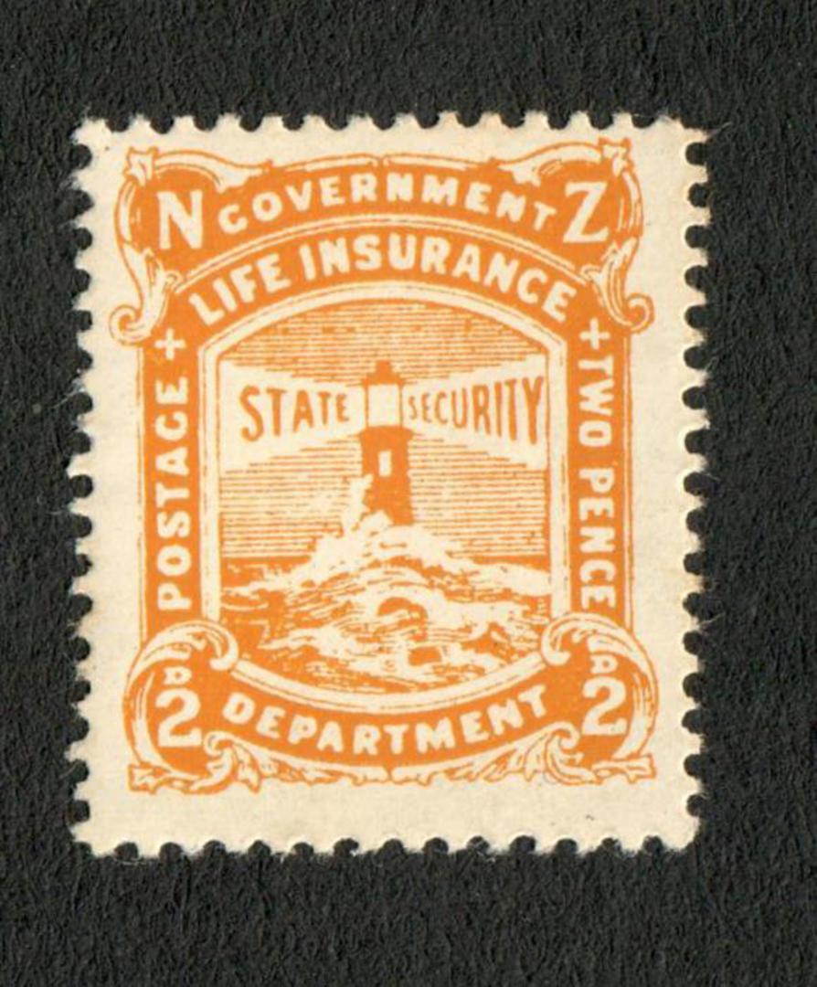 NEW ZEALAND 1913 Life Insurance  2d Orange-Yellow. Perf 14. - 4503 - UHM image 0