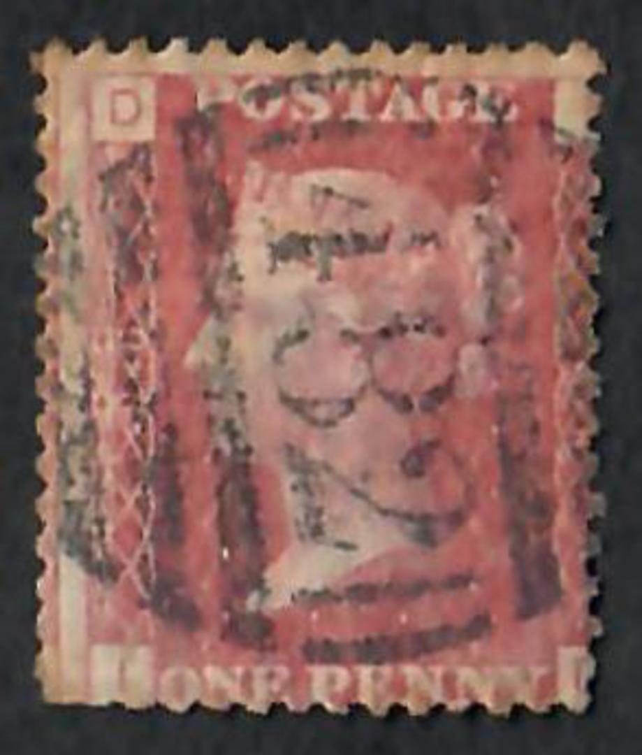 GREAT BRITAIN 1858 1d Red. Plate 91. Letters FSSF.Heavy pmk. - 70098 - Used image 0