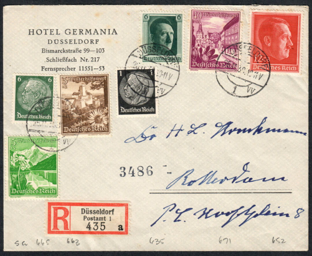 GERMANY 1938 Registered Letter to to Rotterdam. - 31367 - PostalHist image 0