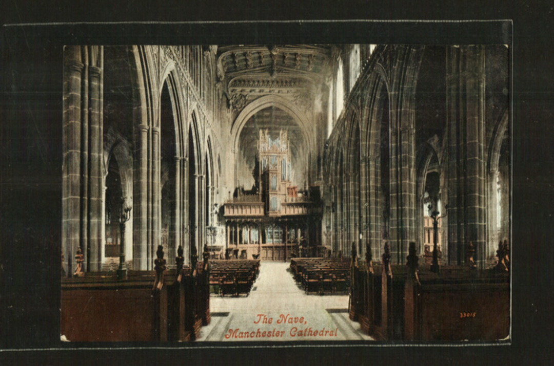 Coloured postcard of The Nave Manchester Cathedral. - 43152 - Postcard image 0