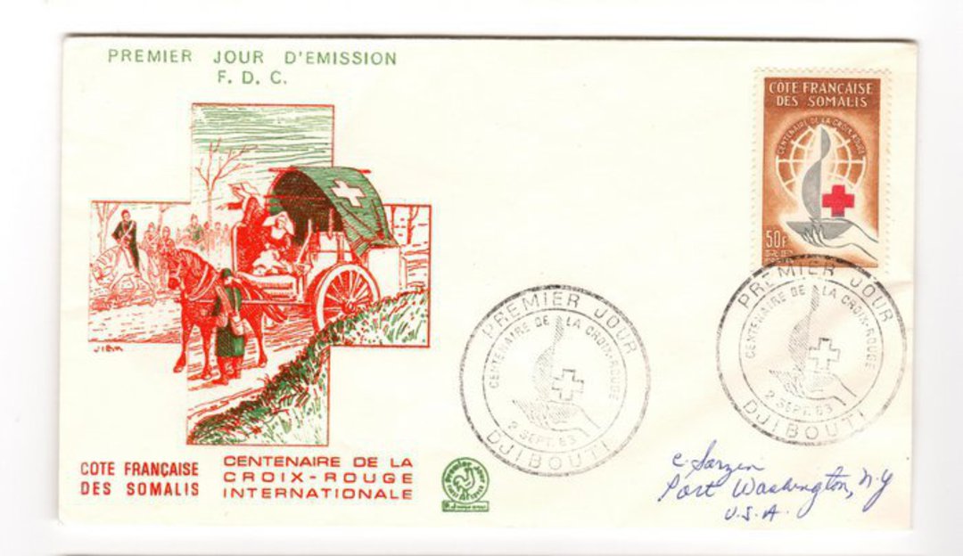 FRENCH SOMALI COAST 1963 Red Cross on first day cover. - 38272 - FDC image 0