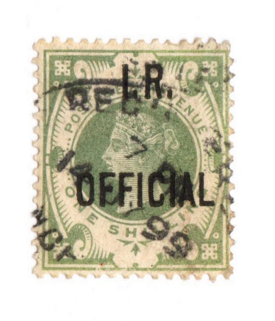 GREAT BRITAIN 1882 Victoria 1st Inland Revenue Official 1/- Dull Green. Nice dated copy. - 70055 - FU image 0