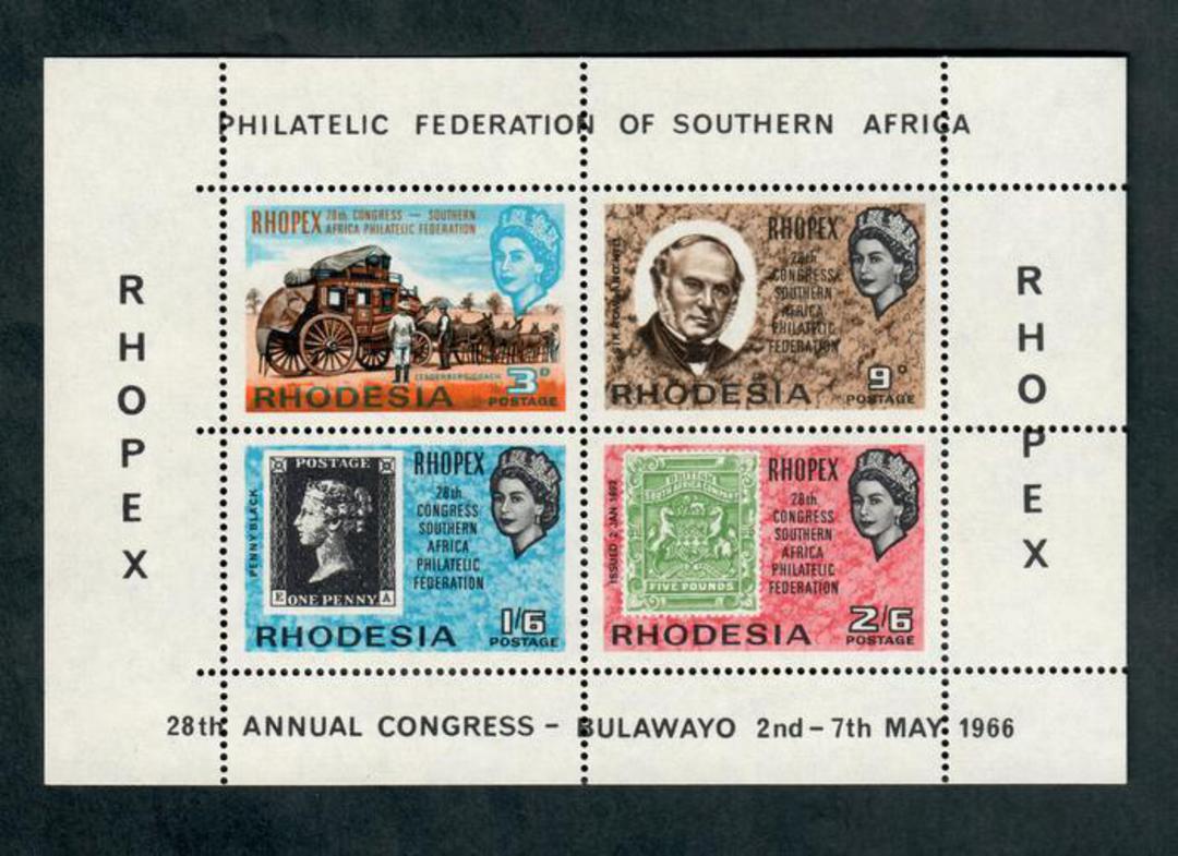RHODESIA 1966 Philatelic Federation of Southern Africa. Miniature sheet. - 50546 - UHM image 0