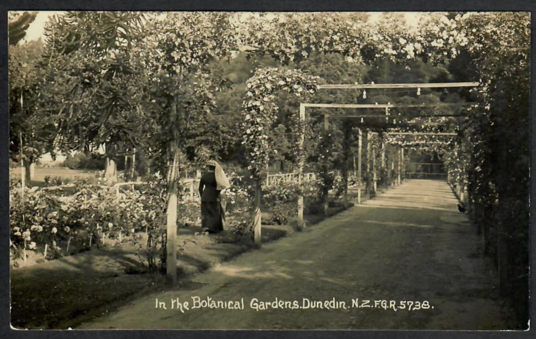 Real Photograph by Radcliffe. In the Botannical Gardens Dunedin. - 49206 - Postcard image 0