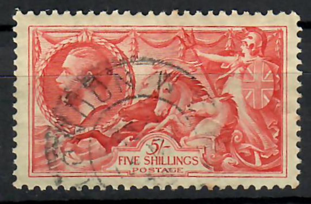 GREAT BRITAIN 1918 Geo 5th 5/- Rose-Red. Not checked but assume to be the Bradbury Wilkinson printing. Nice used copy. - 70378 - image 0