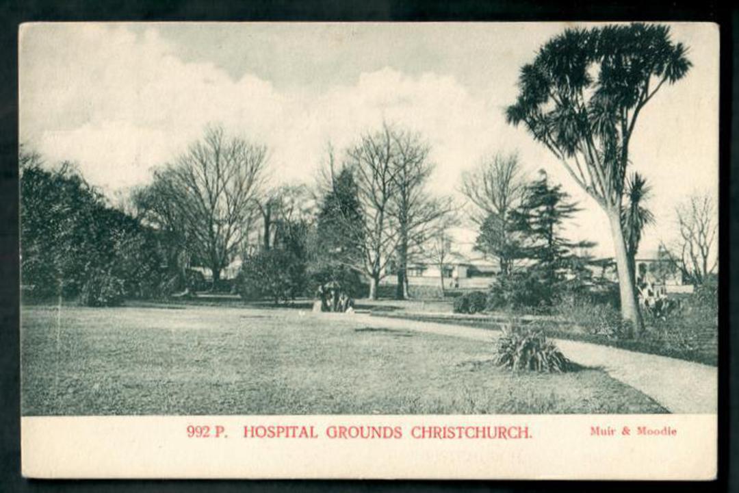 Early Undivided Postcard by Muir & Moodie of Hospital Grounds Christchurch. - 48533 - Postcard image 0