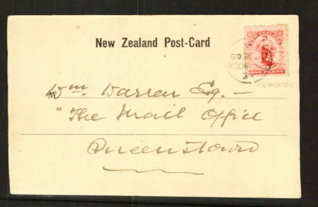 NEW ZEALAND Postmark Invercargill FRANKTON on Postcard of of the Remarkables. Full strike. - 34051 - Postmark image 0