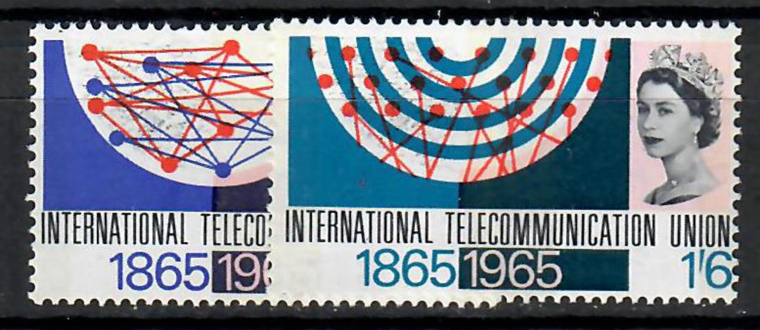 GREAT BRITAIN 1965 Centenary of the ITU. Set of 2 with Phosphor Bands. - 70613 - UHM image 0
