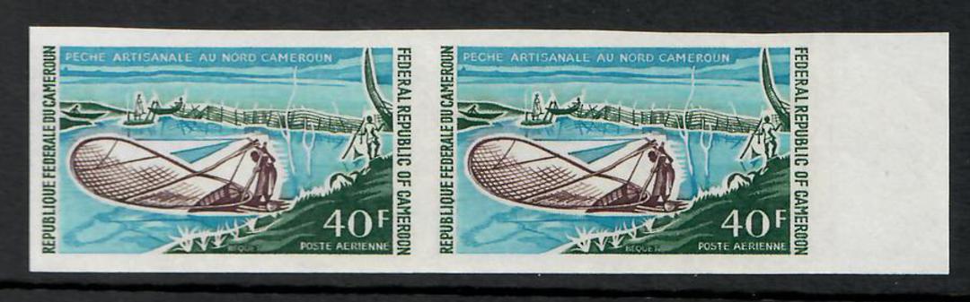 CAMEROUN 1971 Fishing Industry. Set of 4 in joined pairs.  Imperf. - 25335 - UHM image 1