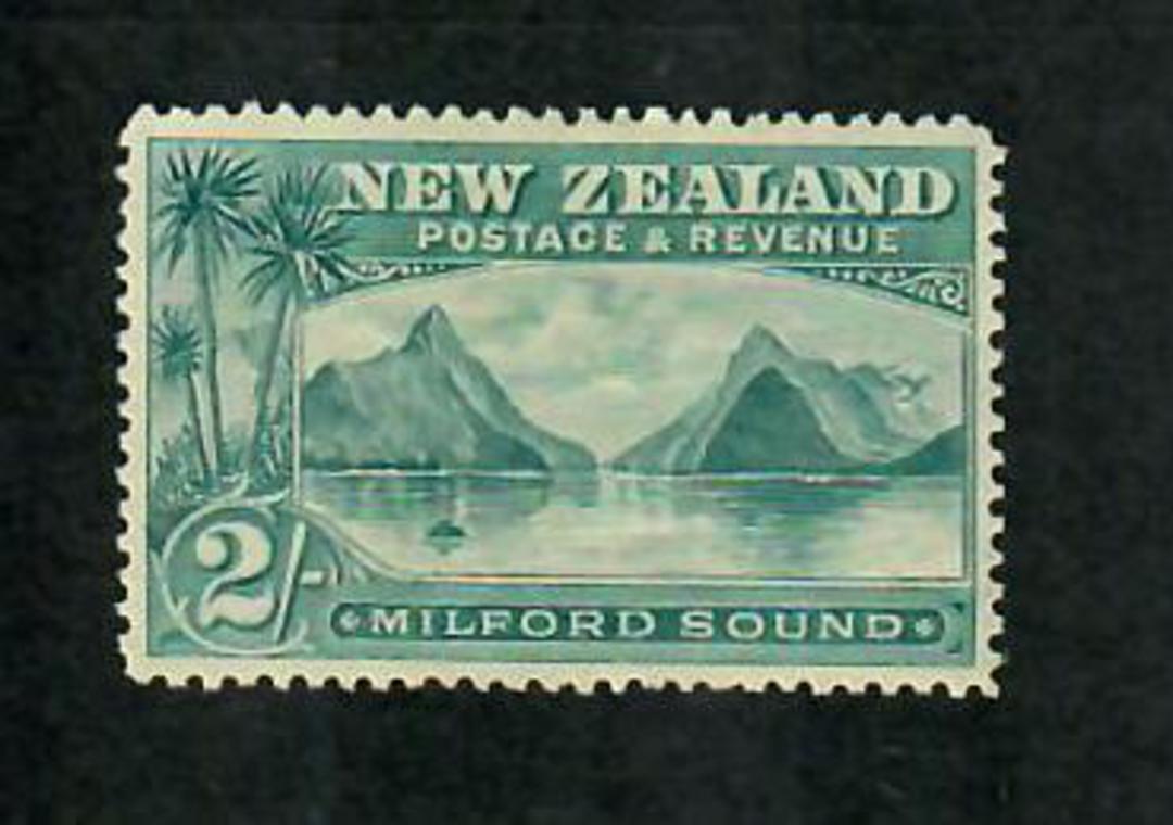 NEW ZEALAND 1898 Pictorial 2/- Grey-Green. London Print. Hinge remains. - 75013 - Mint image 0