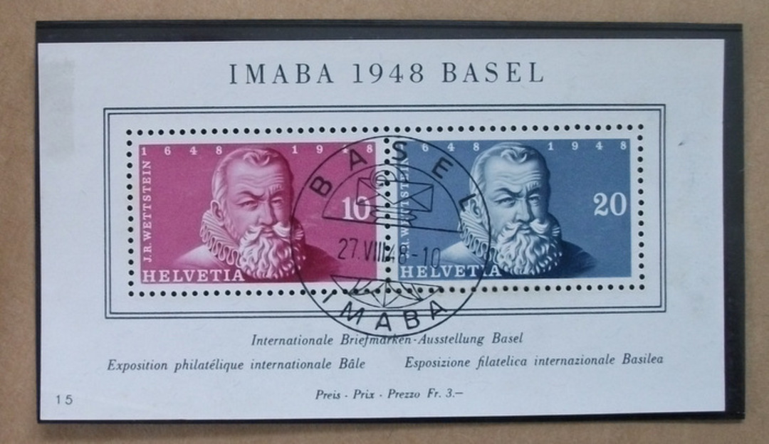 SWITZERLAND 1948 International Stamp Exhibition Basel. - 37975 - VFU image 0