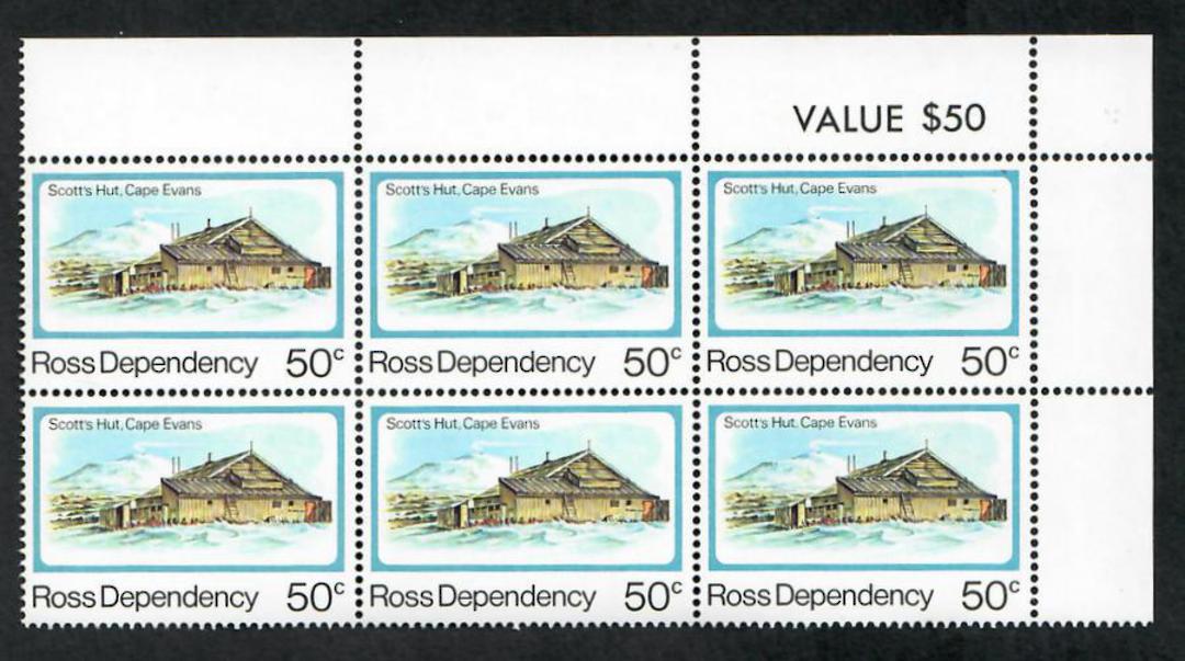 ROSS DEPENDENCY 1982 Definitives. Set of 6 in Value Blocks. - 21831 - UHM image 1