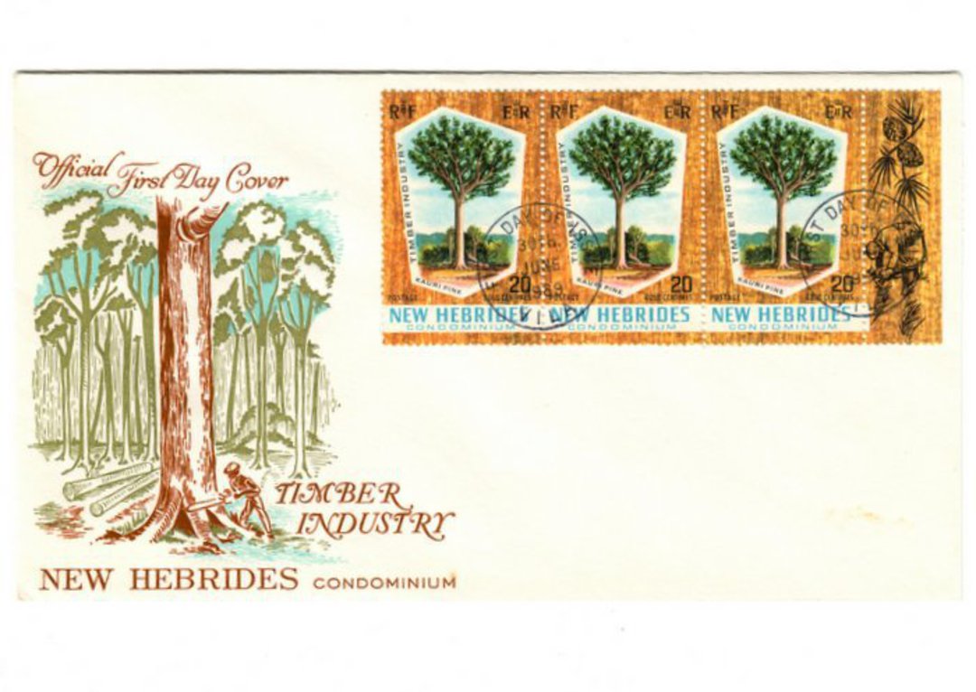 NEW HEBRIDES 1969 Timber Industry on first day cover. - 37888 - FDC image 0