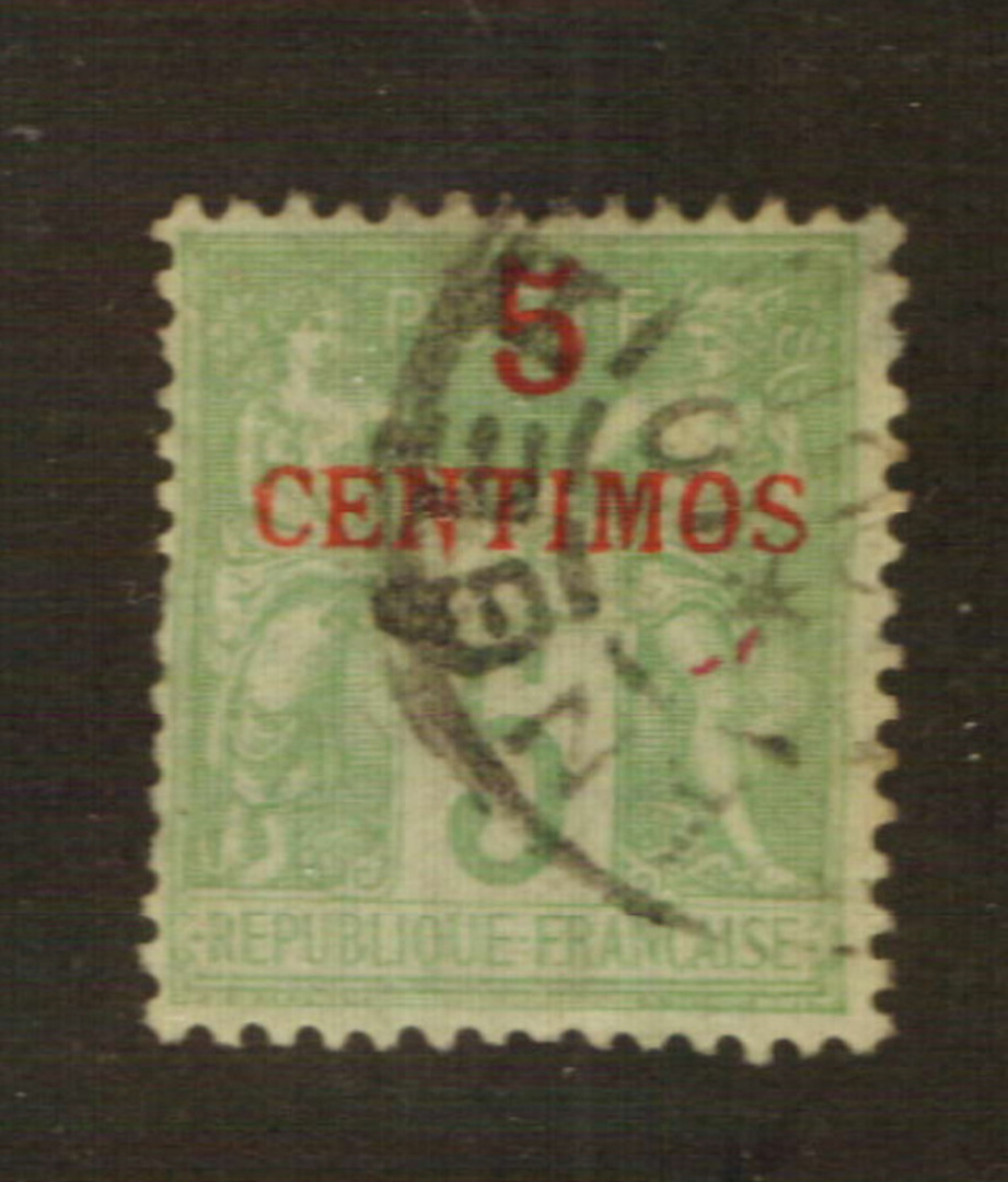 FRENCH Post Offices in MOROCCO 1891 Definitive 5c on 5c Bright Yellow-Green. Type(a). - 76404 - Used image 0