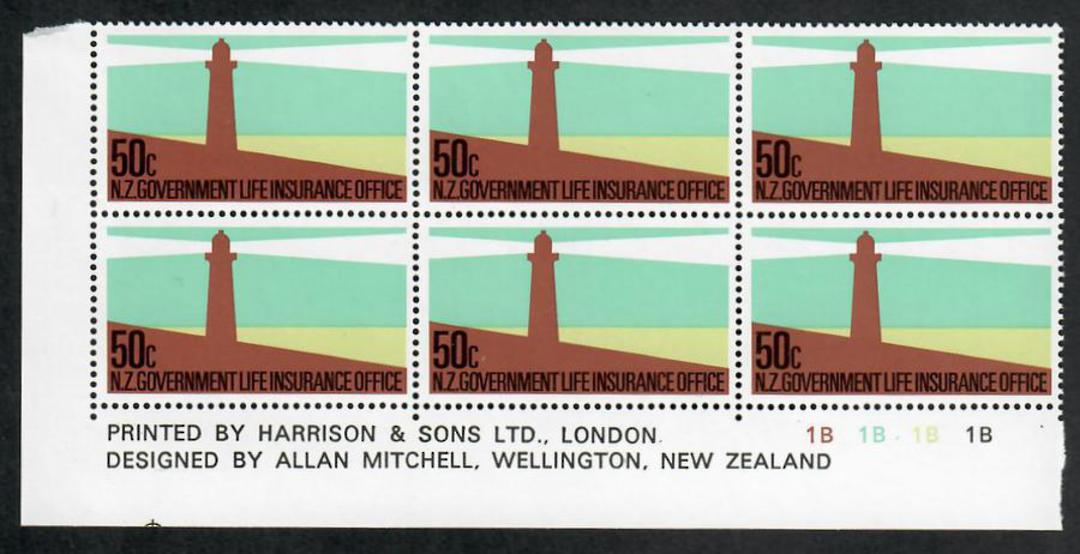 NEW ZEALAND 1981 Life Insurance. Set of 6 in Plate Blocks of 6. Plate 1B1B1B1B. - 21842 - UHM image 0