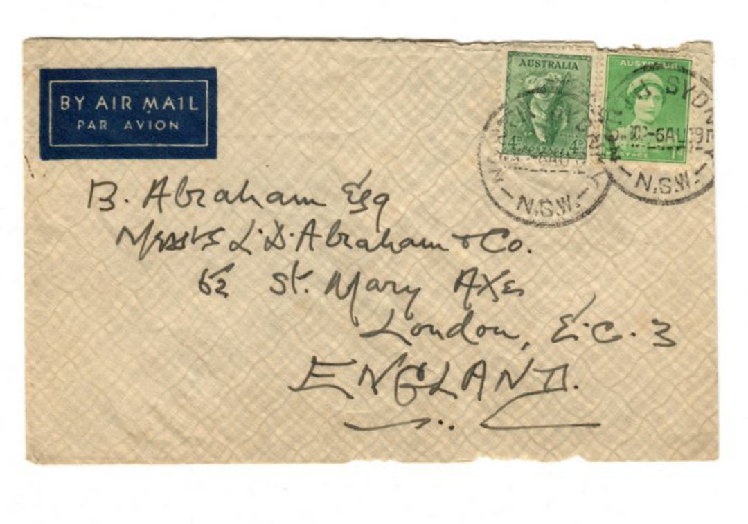 AUSTRALIA 1939 Airmail Letter to England. - 37458 - PostalHist image 0