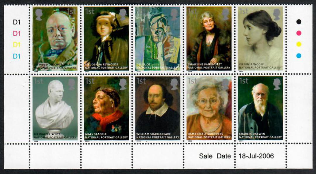 GREAT BRITAIN 2006 National Portrait Gallery. Block of 10. - 19838 - UHM image 0