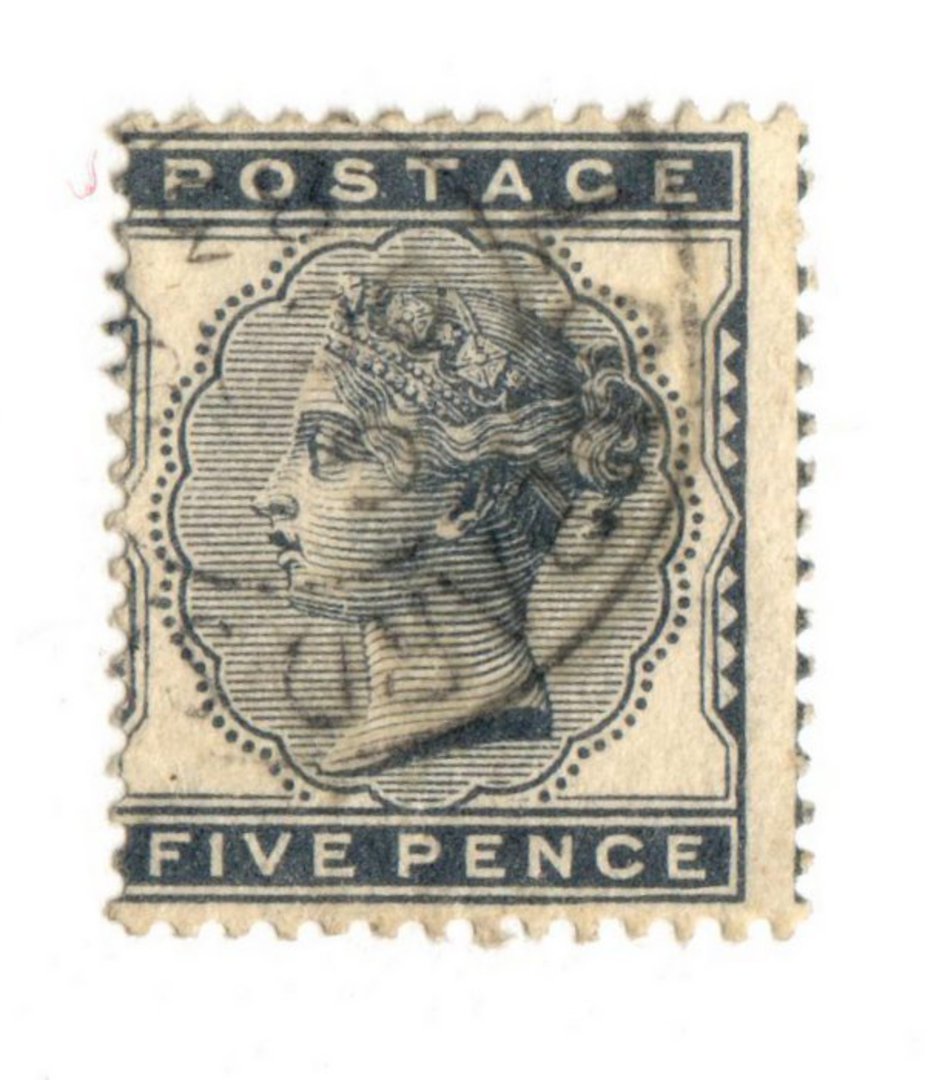 GREAT BRITAIN 1880 5d Indigo. Centred west. Postmark LOMBARD ST clear of profile. Good colour and perfs. - 70312 - FU image 0
