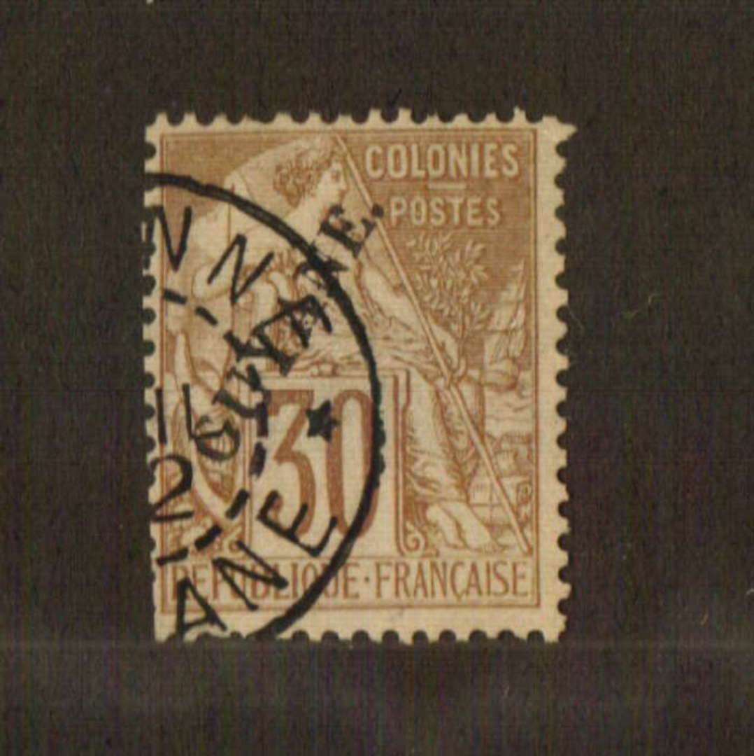 FRENCH GUIANA 1892 Overprint 30c Cinnamon on drab. - 74555 - VFU image 0