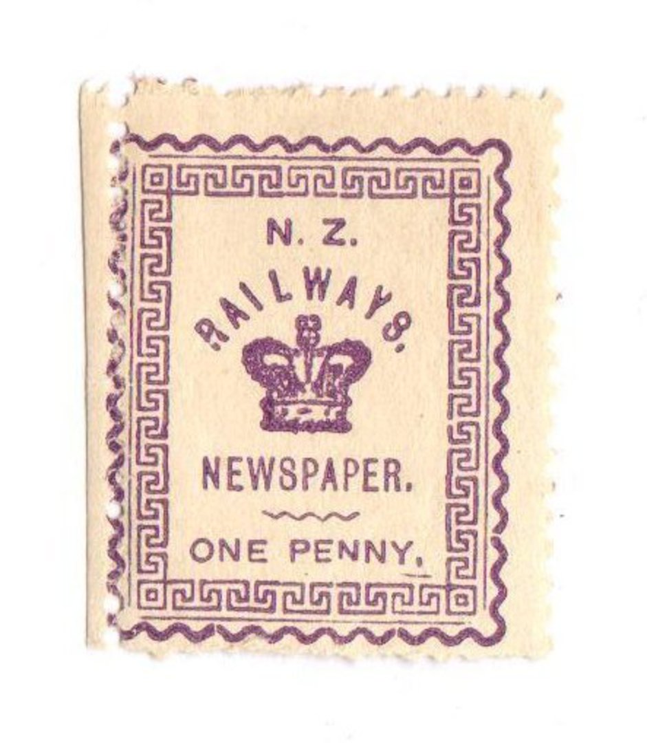 NEW ZEALAND 1890 Railways Newspapers 1d Violet. Hinge remains. - 74185 - Mint image 0