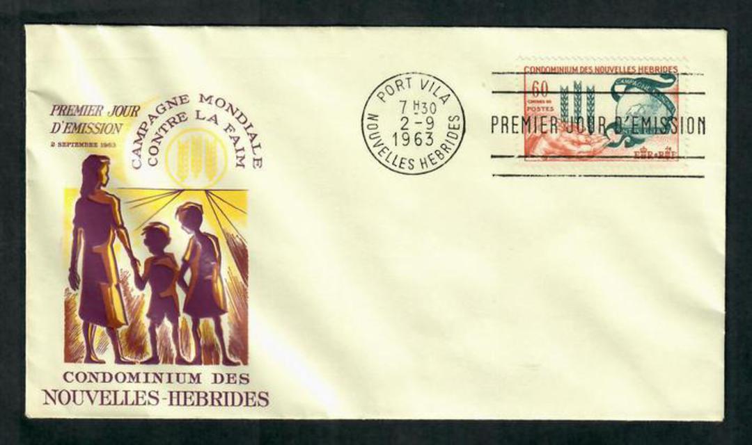 NOUVELLES HEBRIDES 1963 Freedom From Hunger on first day cover. - 31253 - FDC image 0
