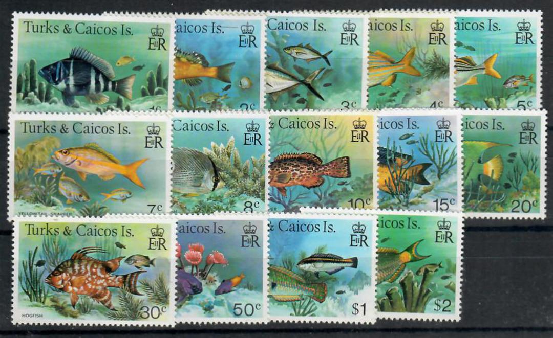 TURKS & CAICOS ISLANDS 1978 Fish Definitives. Set of 14 to the $2. - 23042 - UHM image 0