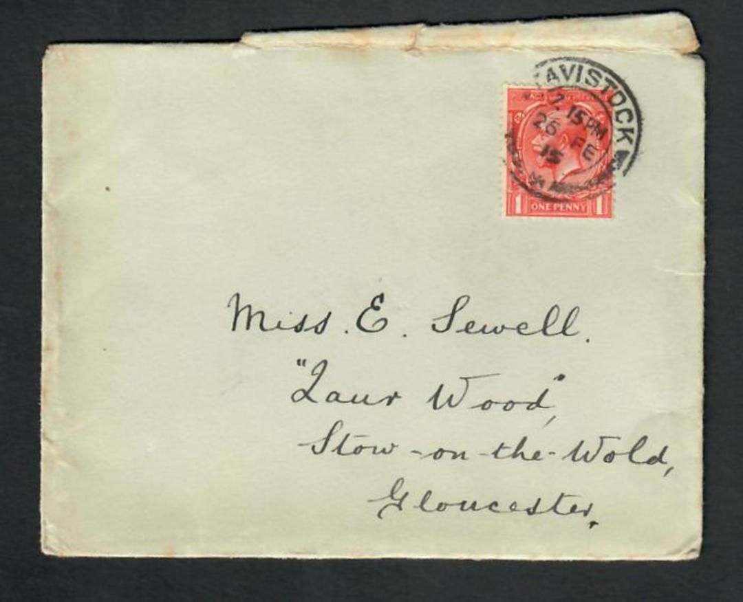 GREAT BRITAIN 1915 Letter from Tavistock Devonshire to Stow om the Wold. - 31823 - PostalHist image 0