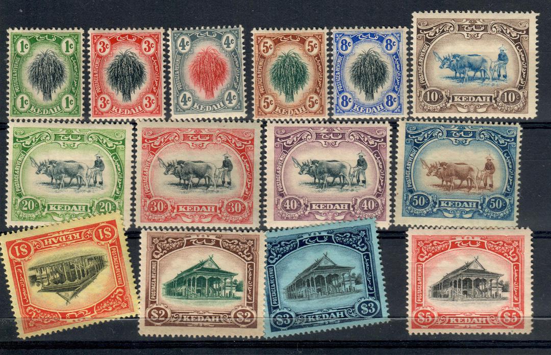 KEDAH 1912 Definitives. Set of 14. High values very lightly hinged. - 20942 - LHM image 0