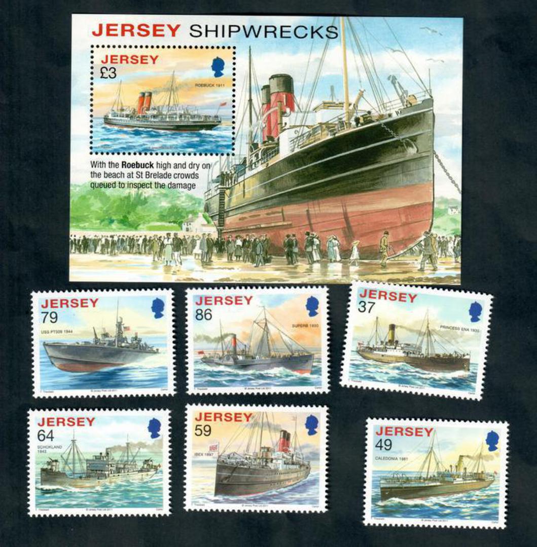 JERSEY 2011 Shipwrecks	 Set of 6 and miniature sheet. - 52194 - UHM image 0