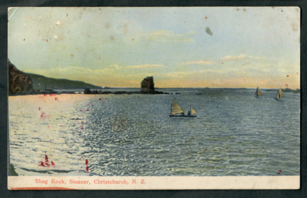 Coloured Postcard of Shag Rock Sumner. - 48435 - Postcard image 0
