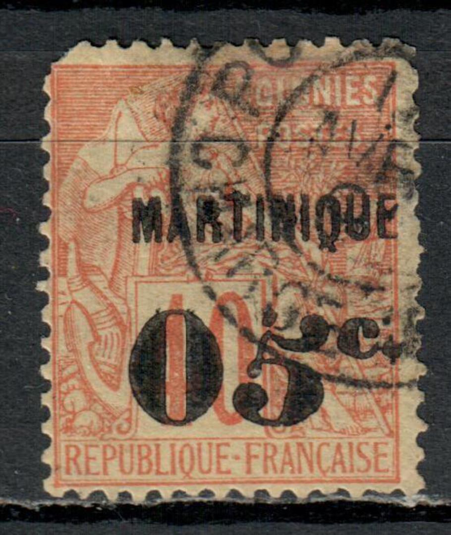 MARTINIQUE 1888 French Colonies surcharged 05c on 40cRed on yellow but with slanting 5 as listed by Ceres @ 800fr in 1991 Unfort image 0
