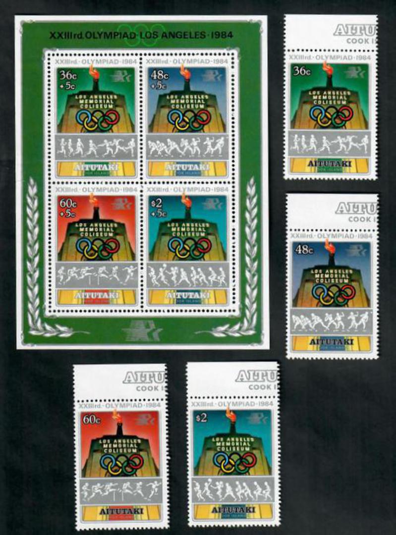 AITUTAKI 1984 Olympics. Set of 4 and miniature sheet. - 50828 - UHM image 0