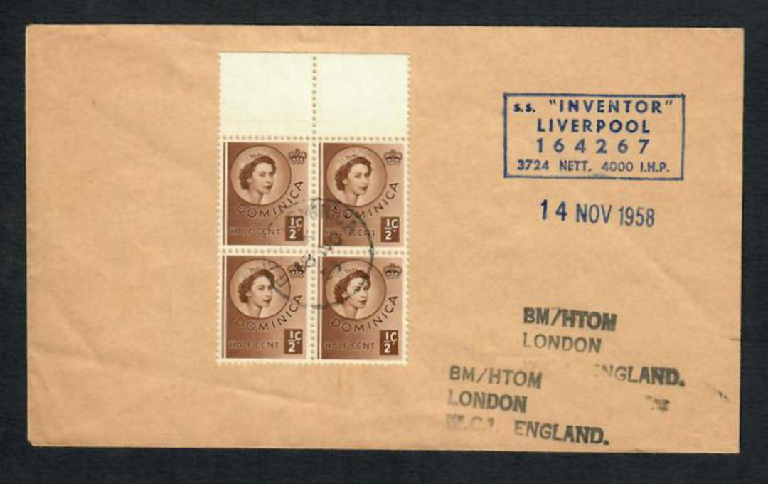 DOMINICA 1958 Cover posted on cruise S.S. Inventor Liverpool. - 30692 - PostalHist image 0
