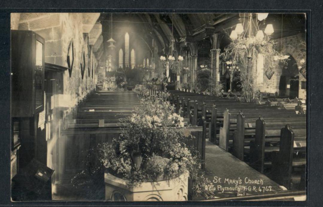 NEW PLYMOUTH Dt Marys Church (Interior) Real Photograph by Radcliffe. - 46929 - Postcard image 0