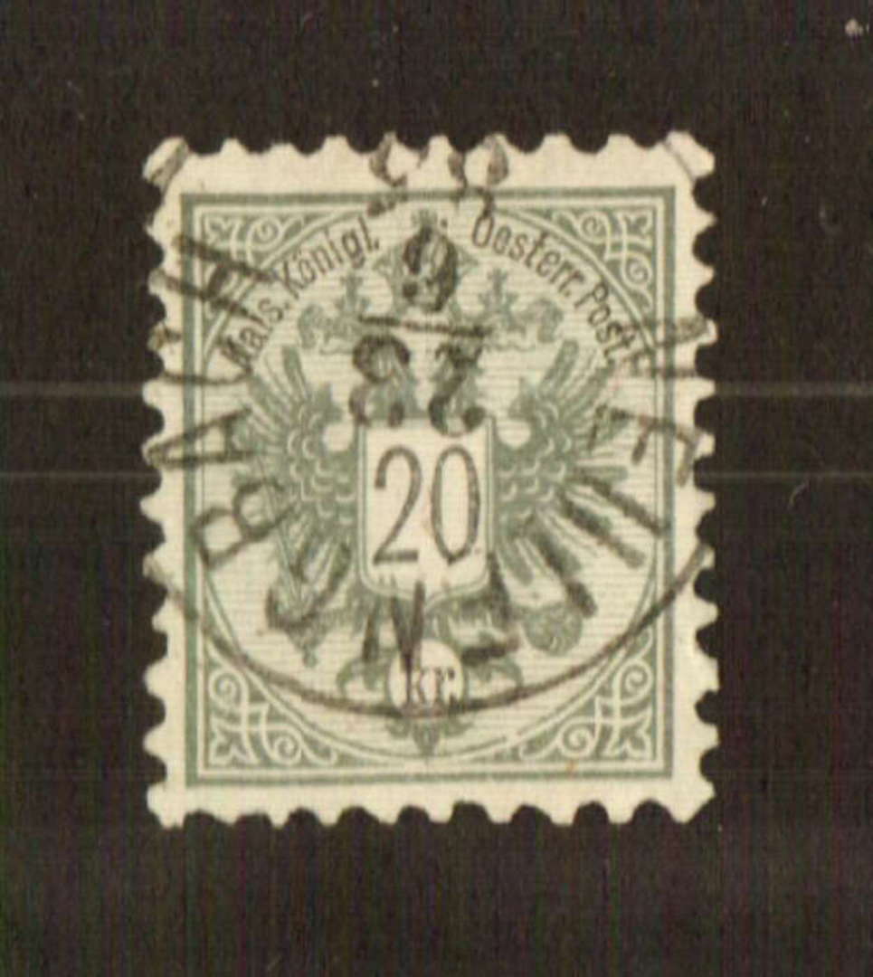 AUSTRIA 1883 Definitive 20k Greenish-Grey. Perf 9. Excellent copy. Postmark NEUIENGBACH. - 71531 - FU image 0