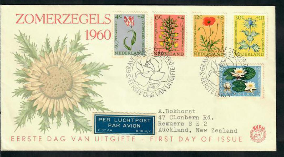 NETHERLANDS 1960 Cultural Health and Social Welfare Funds. Set of 5 on first day cover. - 31300 - FDC image 0