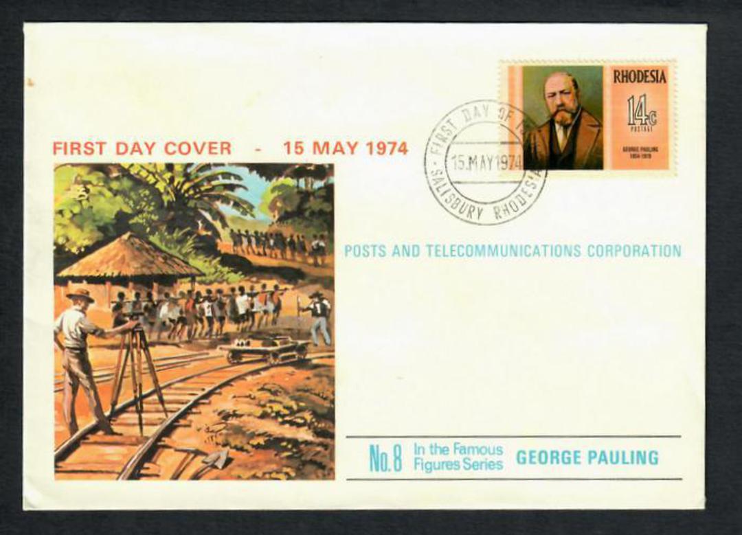 RHODESIA 1974 Famous Rhodesians. Eighth series. George Pauling on first day cover. - 30629 - FDC image 0