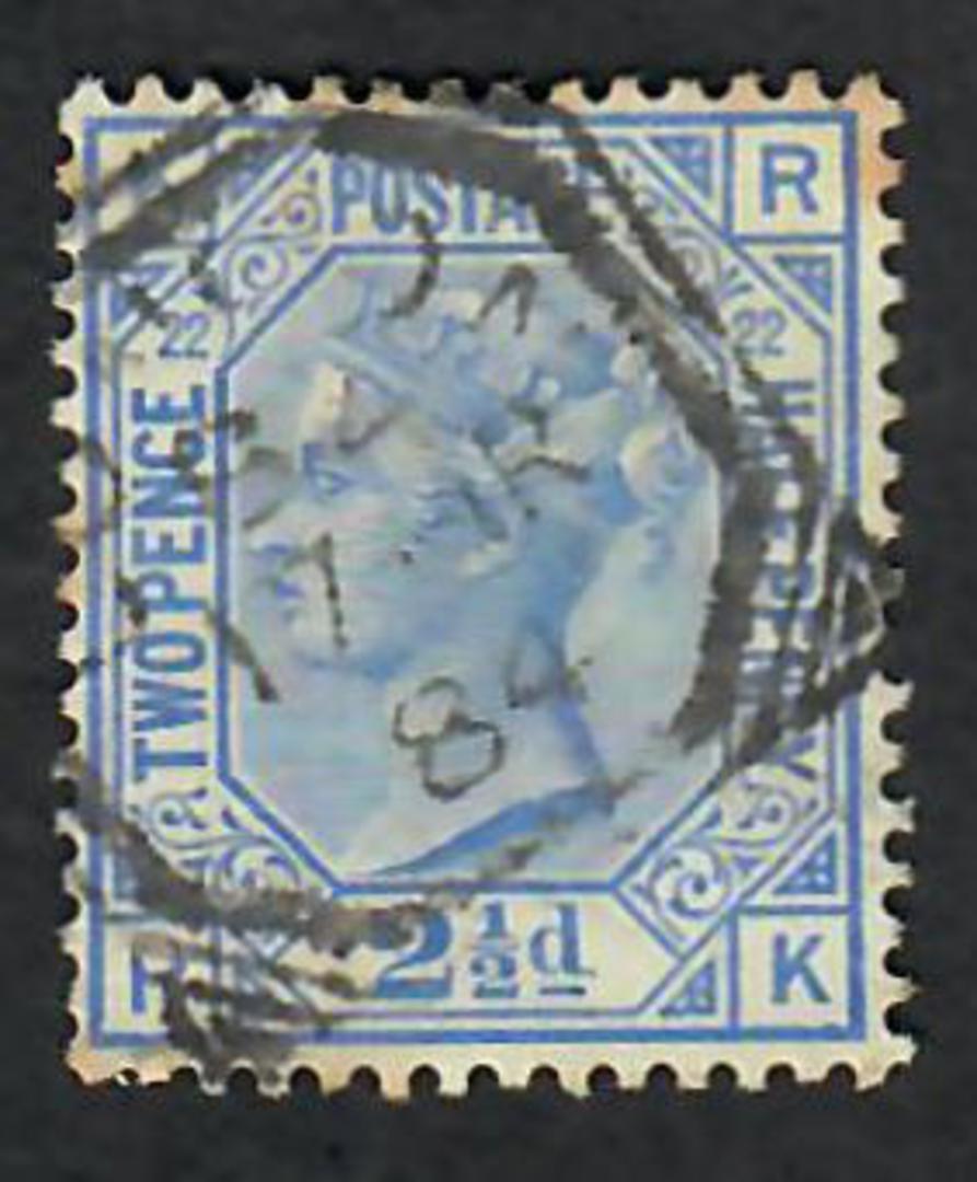 GREAT BRITAIN 1880 2Â½d Blue. Plate 22. Letters KRRK. Good perfs. Light squared cancel off face. - 70306 - FU image 0