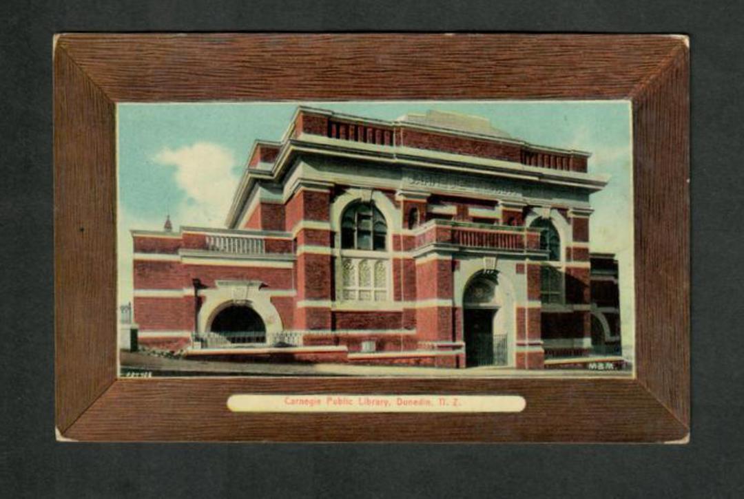 Coloured postcard of Carnegie Public Library Dunedin. - 49231 - Postcard image 0