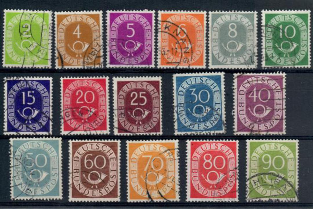 WEST GERMANY 1951 Definitives.Set of 16. Nice used copies. reasonable postmarks and perfs. - 21395 - Used image 0