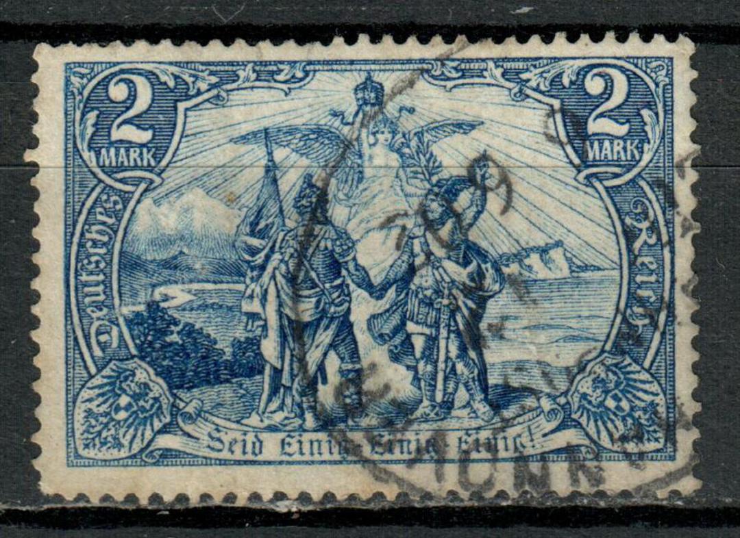 GERMANY 1902 Definitive 2m Blue. Type 1. Insciption in Gothic Lettering and Sun-raysformed by straight lines. - 75443 - FU image 0