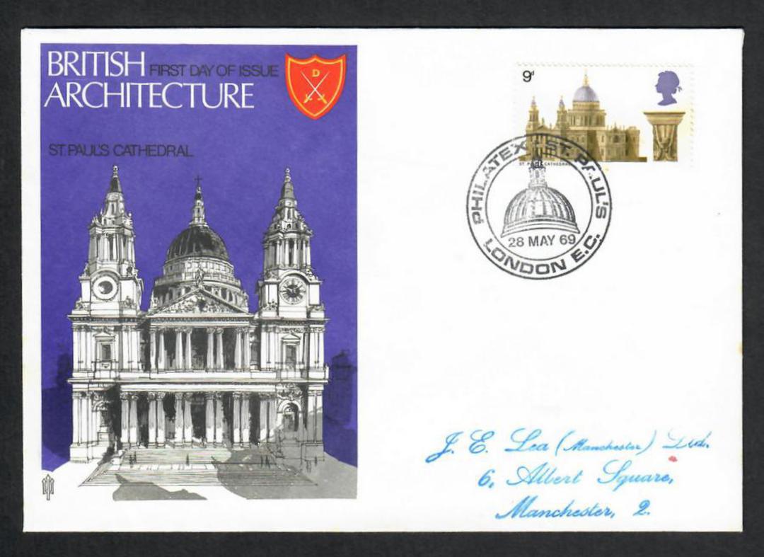 GREAT BRITAIN 1969 Architecture. Set of 6 on first day covers. - 530347 - FDC image 3