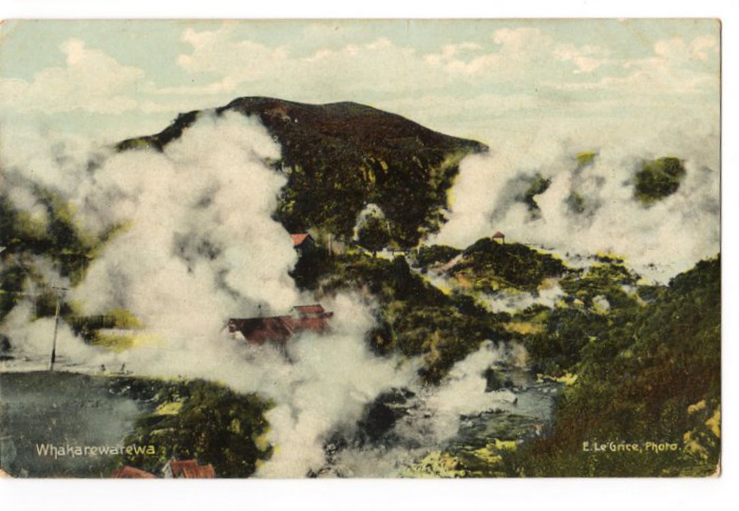 Coloured postcard of Whakarewarewa. - 245927 - Postcard image 0